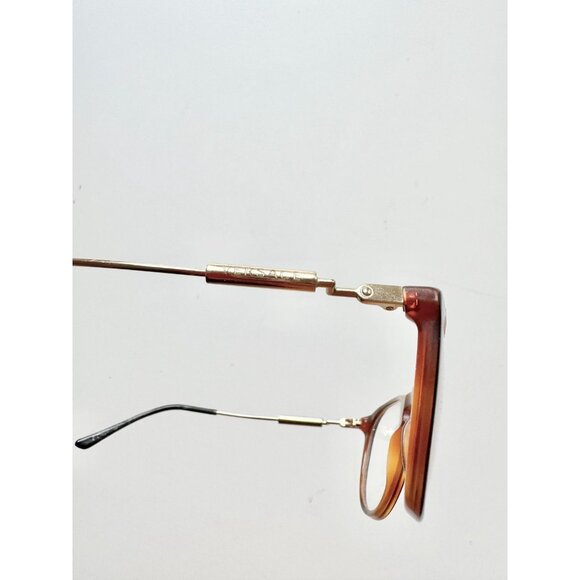 VERSACE 3227 Black Amber Acetate Plastic Full Frame Eyeglasses Glasses - Picture 4 of 15